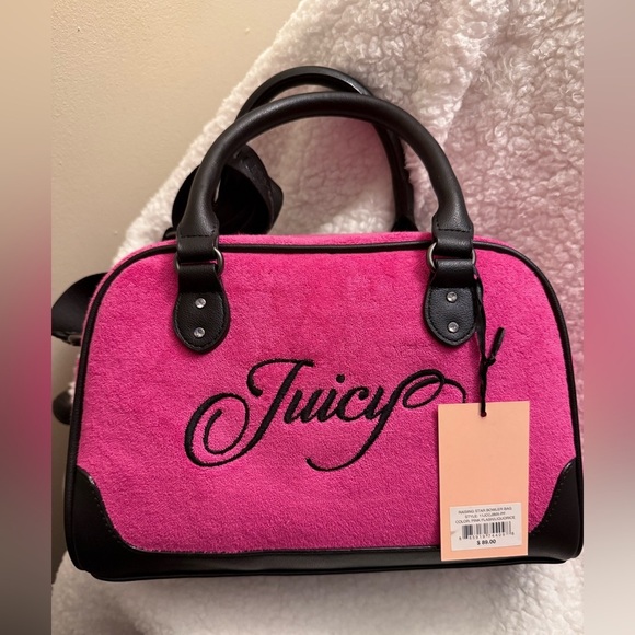 NWT Juicy Couture Raising Star Bower Bag, in Pink and Black - Picture 1 of 6